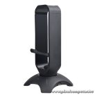 Rampage Fejhallgató állvány - RM-H66 GUARD (fekete, műanyag, USB HUB, Egérkábel tartó, RGB)