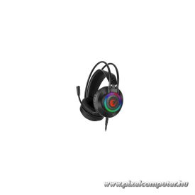   Rampage Fejhallgató - RM-K27 X-JAMMER (mikrofon, 3,5 mm Jack, hangerőszabályzó, nagy-párnás, fekete, RGB LED)