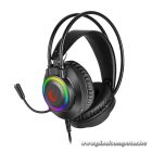 Rampage Fejhallgató - RM-K27 X-JAMMER (mikrofon, 3,5 mm Jack, hangerőszabályzó, nagy-párnás, fekete, RGB LED)