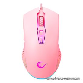   Rampage Egér Gamer - SMX-G68 SPEAR (7200DPI, 7 gomb, makro, RGB LED, 1,5m harisnyázott kábel, pink)