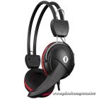 Snopy Fejhallgató - SN-88A (mikrofon, 3.5mm jack, hangerőszabályzó, nagy-párnás, 1.8m kábel, fekete-piros)