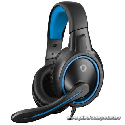 Snopy Fejhallgató - SN-GX1 ERGO Blue (mikrofon, 3.5mm jack, hangerőszabályzó, nagy-párnás, 2.2m kábel, fekete-kék)