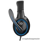 Snopy Fejhallgató - SN-GX1 ERGO Blue (mikrofon, 3.5mm jack, hangerőszabályzó, nagy-párnás, 2.2m kábel, fekete-kék)