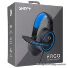 Snopy Fejhallgató - SN-GX1 ERGO Blue (mikrofon, 3.5mm jack, hangerőszabályzó, nagy-párnás, 2.2m kábel, fekete-kék)