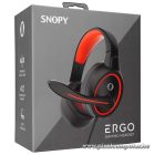 Snopy Fejhallgató - SN-GX1 ERGO Red (mikrofon, 3.5mm jack, hangerőszabályzó, nagy-párnás, 2.2m kábel, fekete-piros)