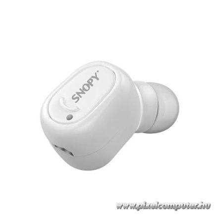 Snopy Fülhallgató Vezeték Nélküli - SN-BT155 White (Bluetooth v4.0, mikrofon, fehér, 1 fülhallgató!)