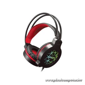   Snopy Fejhallgató - SN-GX7 CRAZY (2.0, mikrofon, USB+3,5mm jack, hang.szab., nagy-párnás, 2m kábel, fekete)