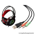 Snopy Fejhallgató - SN-GX7 CRAZY (2.0, mikrofon, USB+3,5mm jack, hang.szab., nagy-párnás, 2m kábel, fekete)