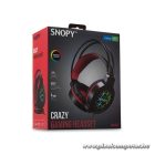 Snopy Fejhallgató - SN-GX7 CRAZY (2.0, mikrofon, USB+3,5mm jack, hang.szab., nagy-párnás, 2m kábel, fekete)