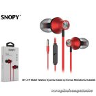 Snopy Fülhallgató - SN-J19 Red (mikrofon, 3.5mm TRRS jack, 1.2m kábel, piros)