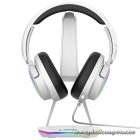 Rampage Fejhallgató állvány - TOWER T14 (fehér, műanyag, USB HUB, RGB)