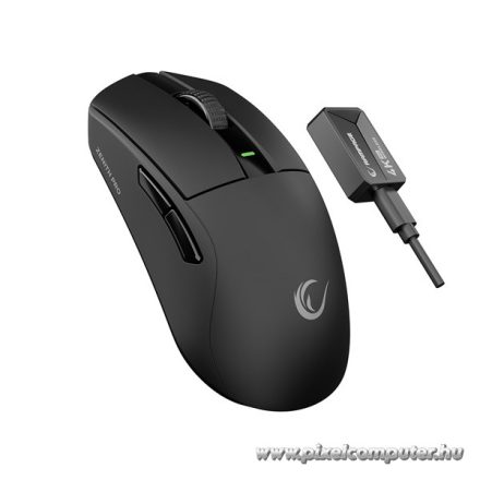 Rampage Vezeték Nélküli Egér - ZENITH PRO (Pixart PAW3395, BT/Wired/4G, NORDIC 52833, 2600DPI, 300mAh, 6 gomb, RGB)