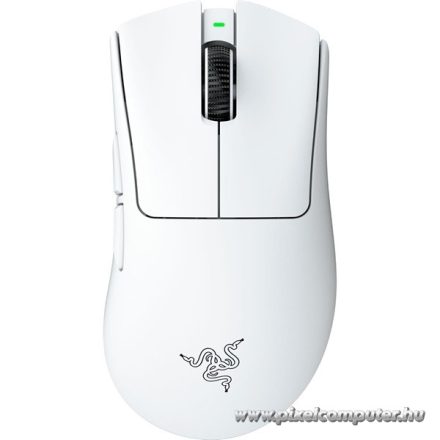 Razer Egér - DeathAdder V4 Pro White (Optikai, 45000DPI, 6 gomb, harisnyázott kábel, fehér)