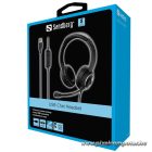 Sandberg Fejhallgató - USB Chat Headset (mikrofon; USB; hangerő szabályzó; 1,8m kábel; fekete)