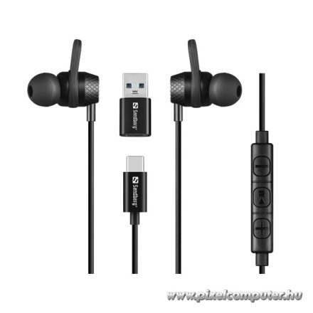 Sandberg Fülhallgató - USB-C/A In-Earset with Line-Mic
