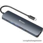 Sandberg Notebook Dokkoló - USB-C 8K Display Dock (Bemenet: USB-C; Kimenet: HDMI+DP+2xUSB-A3.0+USB-C+RJ45; 8K/30Hz)