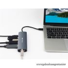 Sandberg Notebook Dokkoló - USB-C 8K Display Dock (Bemenet: USB-C; Kimenet: HDMI+DP+2xUSB-A3.0+USB-C+RJ45; 8K/30Hz)