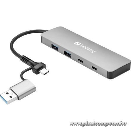 Sandberg USB Hub - USB-C/A to 2xUSB-A+2xUSB-C Hub
