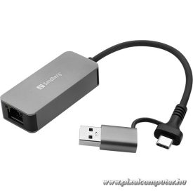 Sandberg Kábel Átalakító - USB-C/A 2.5 GbE RJ45 Adapter