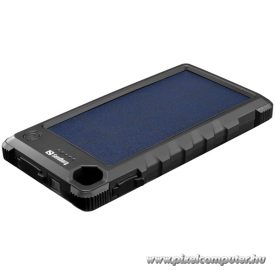   Sandberg Akkubank - Outdoor Solar Powerbank 10000 (napelem; vízálló, elemlámpa; USB-C+USB-A)