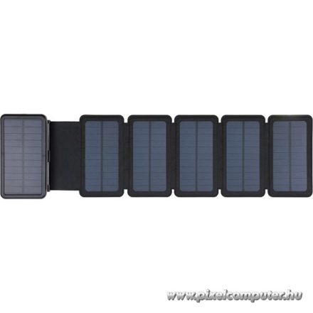 Sandberg Akkubank - Solar 6-Panel Powerbank 20000 (napelemes; kültéri; IPX4 cseppálló; LED lámpa; 2xUSB-A+USB-C)