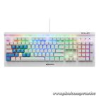 Sharkoon Billentyűzet Mechanikus - Skiller SGK3 White/Brown (Kailh Brown mechanika; Világítás; fehér; angol)