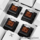 Sharkoon Billentyűzet Mechanikus - Skiller SGK3 White/Brown (Kailh Brown mechanika; Világítás; fehér; angol)