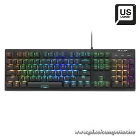  Sharkoon SKILLER SGK30 Mechanikus Billentyűzet Kék Kapcsolóval, RGB LED-del, USB Csatlakozóval, Teljes Anti-Ghosting Funkcióval, Fekete, Angol