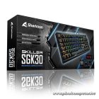 Sharkoon SKILLER SGK30 Mechanikus Billentyűzet Kék Kapcsolóval, RGB LED-del, USB Csatlakozóval, Teljes Anti-Ghosting Funkcióval, Fekete, Angol