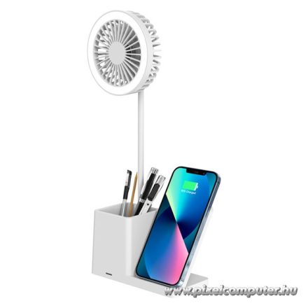 S-Link Asztali Ventilátor - SL-M9055 (Wireless charge 10W, fehér)