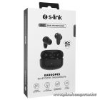 S-Link Fülhallgató Vezeték Nélküli - SL-TWS08 Black (Type-C, 4x HD mikrofon, 40 óra, fekete)