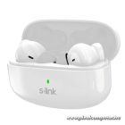 S-Link Fülhallgató Vezeték Nélküli - SL-TWS08 White (Type-C, 4x HD mikrofon, 40 óra, fehér)