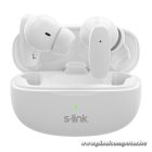 S-Link Fülhallgató Vezeték Nélküli - SL-TWS08 White (Type-C, 4x HD mikrofon, 40 óra, fehér)