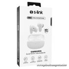 S-Link Fülhallgató Vezeték Nélküli - SL-TWS08 White (Type-C, 4x HD mikrofon, 40 óra, fehér)