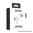 S-Link Fülhallgató Vezeték Nélküli - TruePods White (Bluetooth v5.3, IPX4, Type-C, mikrofon, fehér)