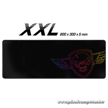 Spirit of Gamer Egérpad - Darkskull Mouse Pad - Ultra King Size (800 x 300 x 5mm; varrott szélek; fekete)