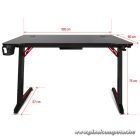 Spirit of Gamer Gamer Asztal - Headquarter 300 (MDF lap, fém lábak, fekete, RGB LED háttérvilágítás, 120 x 60 x 1,8 cm)