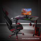 Spirit of Gamer Gamer Asztal - Headquarter 300 (MDF lap, fém lábak, fekete, RGB LED háttérvilágítás, 120 x 60 x 1,8 cm)