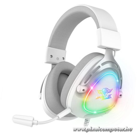 Spirit of Gamer Fejhallgató - ELITE H40 White (MultiPlatform, RGB, 3.5mm Jack, mikrofon, hangerőszabályzó, nagy-párnás)