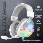 Spirit of Gamer Fejhallgató - ELITE H40 White (MultiPlatform, RGB, 3.5mm Jack, mikrofon, hangerőszabályzó, nagy-párnás)