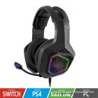 Spirit of Gamer Fejhallgató - ELITE H50 Black (MultiPlatform, RGB, 3.5mm Jack, mikrofon, hangerőszabályzó, nagy-párnás)