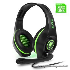   Spirit of Gamer Fejhallgató - PRO-XH5 (XboxOne; mikrofon, 3.5mm jack, hangerőszab., nagy-párnás, 1m kábel, fekete-zöld)