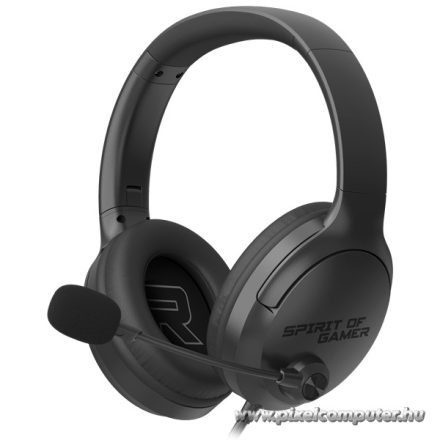 Spirit of Gamer Fejhallgató - PRO-H4 Black (MultiPlatform, mikrofon, 3.5mm jack, hangerőszabályzó, fekete)