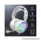Spirit of Gamer Fejhallgató - PRO-H6 RGB White (MultiPlatform, mikrofon, 3.5mm jack, hangerőszabályzó, 2m kábel, fehér)
