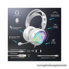 Spirit of Gamer Fejhallgató - PRO-H6 RGB White (MultiPlatform, mikrofon, 3.5mm jack, hangerőszabályzó, 2m kábel, fehér)
