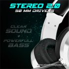 Spirit of Gamer Fejhallgató - PRO-H8 RGB White (MultiPlatform, mikrofon, 3.5mm jack, hangerőszabályzó, 2m kábel, fehér)