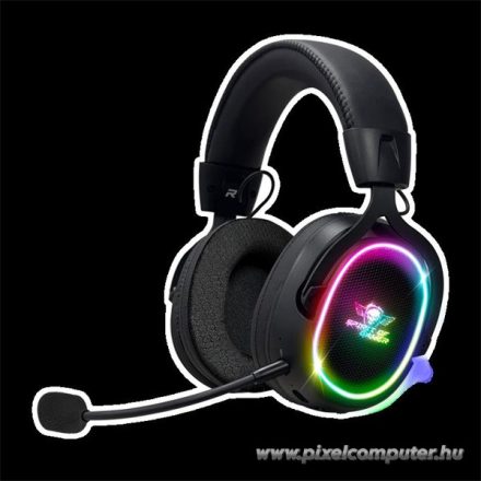 Spirit of Gamer Wireless Fejhallgató - MIC-XH1200 (MultiPlatform,7.1,mikrofon, hangerőszabályzó, nagy-párnás, fekete)