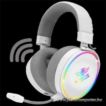 Spirit of Gamer Wireless Fejhallgató - MIC-XH1700W (MultiPlatform, mikrofon, hangerőszabályzó, nagy-párnás, fehér)