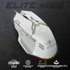 Spirit of Gamer Egér - ELITE-M60 White (Optikai, 20000 DPI, 1000Hz, 9 programozható gomb, RGB, vezetékes, fehér)