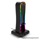 Spirit of Gamer Fejhallgató állvány - SENTINEL (4xUSB2.0, kábelvezetés, csúszásmentes talp, 11 RGB preset)